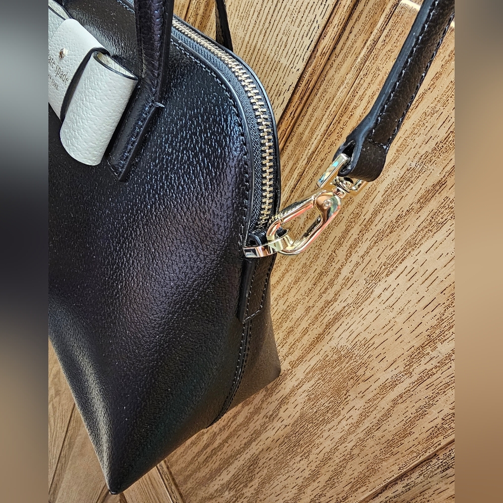 Kate Spade Matthew's Street Maise Black & White Bow Handbag Sachel NWOT Sold out - Picture 6 of 16